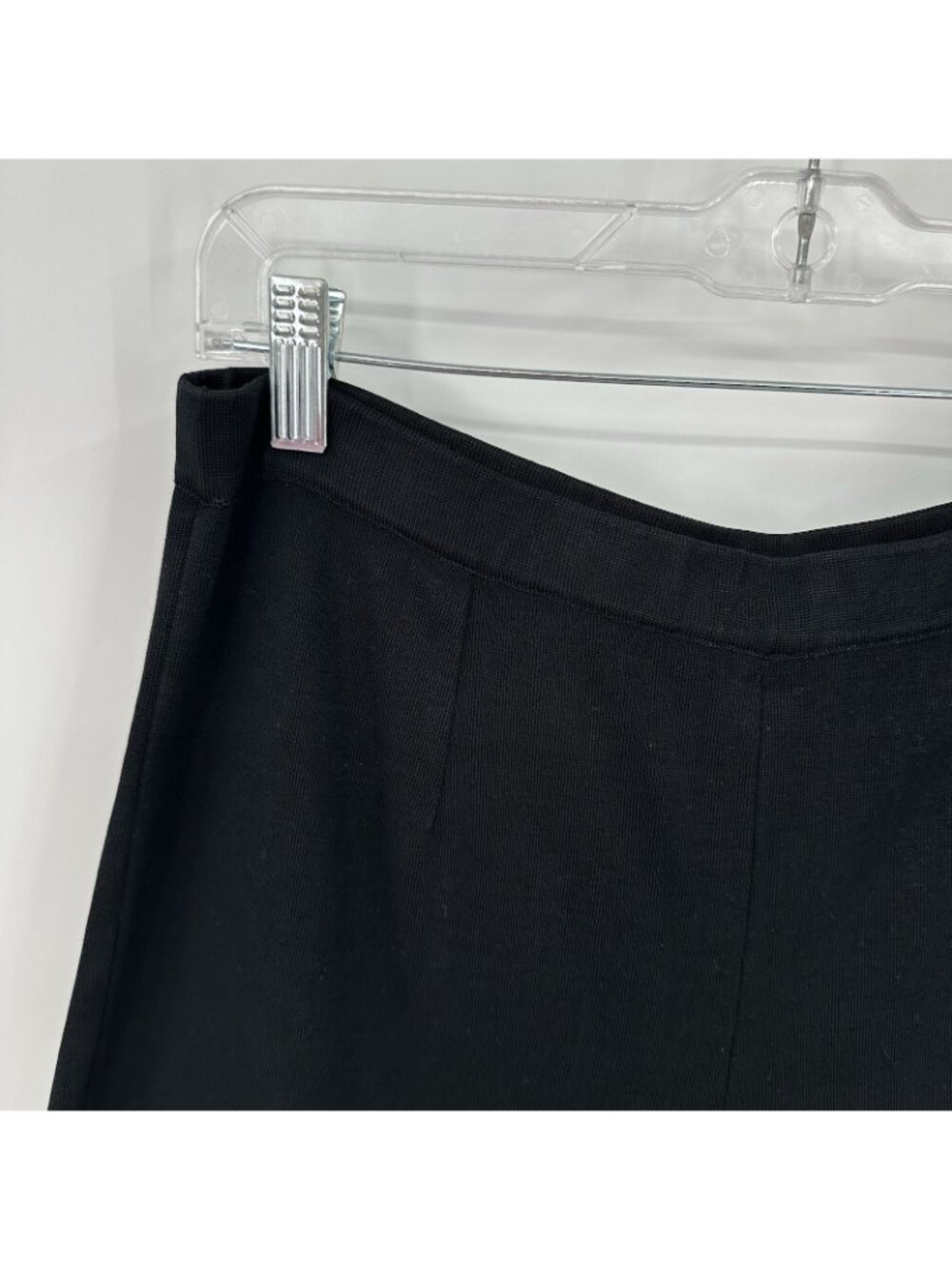 MING WANG straight leg pants black petite PL knit modern knitwear pull on - Picture 5 of 11